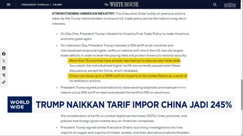 Video: Ngeri! Trump Naikkan Tarif Impor China Jadi 245%