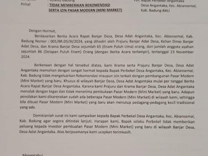 Warga Angantaka Badung Tolak Pembangunan Minimarket Berjaringan