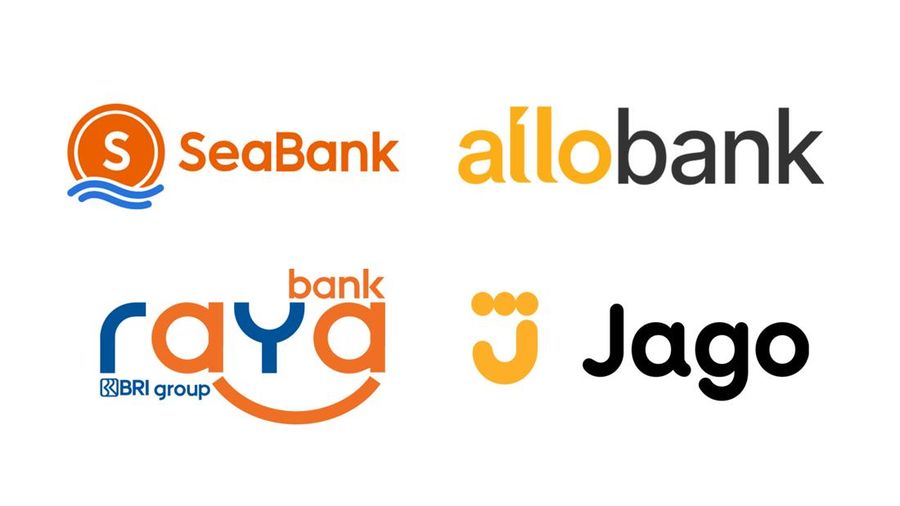 Kolase SeaBank, Allo Bank, Bank Raya dan Bank Jago. (Dok. Seabank, Allo Bank, Bank Raya, Bank Jago)