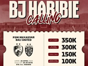 Penjualan Tiket PSM Vs Bali United Dibuka, Cek Harga dan Cara Belinya