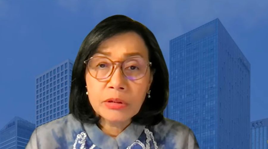 Menteri Keuangan RI, Sri Mulyani memberi pemaparan pada konferensi pers Hasil Rapat Berkala KSSK I di Kementerian Keuangan, Jakarta, 24/4. (Tangkapan Layar Youtube Kementerian Keuangan)