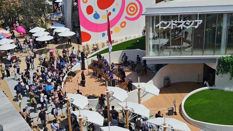 Penampilan Saung Angklung Udjo di World Expo 2025 Osaka. (Dok. Kementerian PPN/Bappenas)