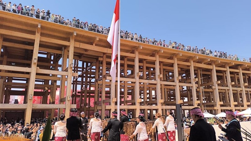 Penampilan Saung Angklung Udjo di World Expo 2025 Osaka. (Dok. Kementerian PPN/Bappenas)