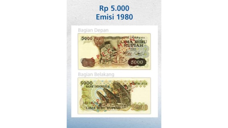 Bank Indonesia (BI) telah mencabut dan menarik beberapa pecahan rupiah dalam bentuk uang kertas sesuai Surat Keputusan Direksi Bank Indonesia No. 24/105/KEP/DIR tanggal 31 Maret 1992. (Dok. Bank Indonesia)
