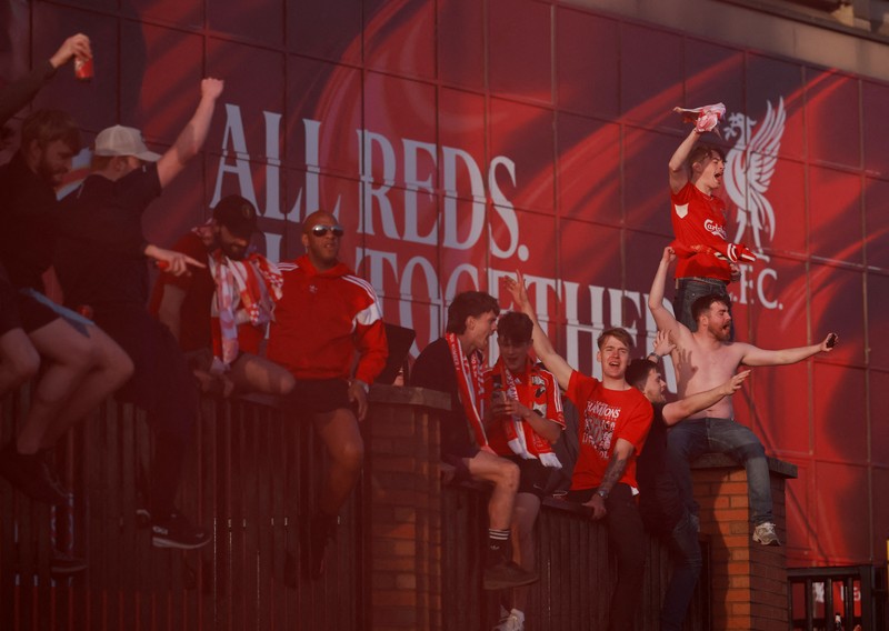 Liverpool resmi menjadi juara Liga Inggris musim 2024/2025 usai mengalahkan Tottenham Hotspur dengan skor telak 5-1 di Stadion Anfield pada Minggu (27/4/2025) waktu setempat. (REUTERS/Phil Noble) Liverpool resmi menjadi juara Liga Inggris musim 2024/2025 usai mengalahkan Tottenham Hotspur dengan skor telak 5-1 di Stadion Anfield pada Minggu (27/4/2025) waktu setempat. (REUTERS/Phil Noble)