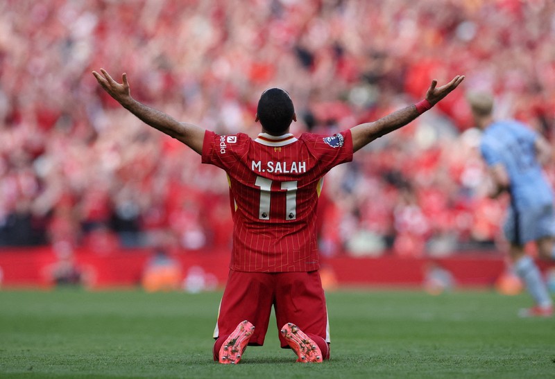 Liverpool resmi menjadi juara Liga Inggris musim 2024/2025 usai mengalahkan Tottenham Hotspur dengan skor telak 5-1 di Stadion Anfield pada Minggu (27/4/2025) waktu setempat. (REUTERS/Phil Noble) Liverpool resmi menjadi juara Liga Inggris musim 2024/2025 usai mengalahkan Tottenham Hotspur dengan skor telak 5-1 di Stadion Anfield pada Minggu (27/4/2025) waktu setempat. (REUTERS/Phil Noble)