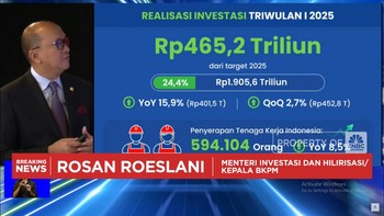Video: BKPM: Tumbuh 15,9%, Investasi Q1-2025 Tembus Rp465,2 Triliun