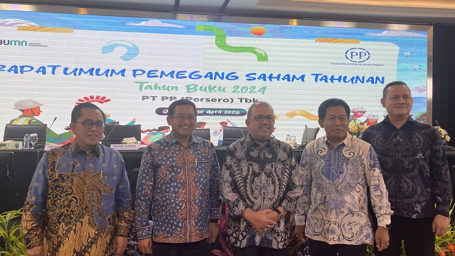 Konferensi Pers usai Rapat Umum Pemegang Saham Tahunan (RUPST) di Jakarta, Rabu (30/4/2025).
