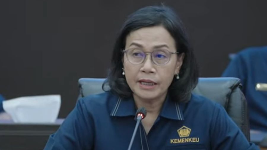 Menteri Keuangan Sri Mulyani saat konferensi pers APBN KITA edisi April 2025. (YouTube/Kementerian Keuangan)
