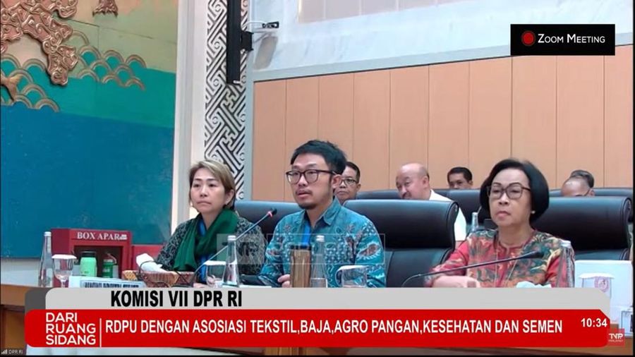 Wakil Ketua Umum API Ian Syarif (tengah) saat RDPU dengan Komisi VII DPR RI, Senin (28/4/2025). YouTube/DPR RI)