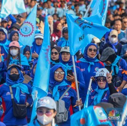 Bos Buruh, Anggota DPR Hingga Menteri Hadiri Aksi May Day di Monas