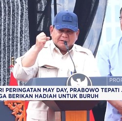 Hadiri Peringatan May Day, Prabowo Beri Hadiah Untuk Buruh