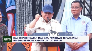 Hadiri Peringatan May Day, Prabowo Beri Hadiah Untuk Buruh