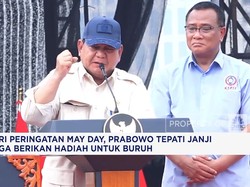 Hadiri Peringatan May Day, Prabowo Beri Hadiah Untuk Buruh