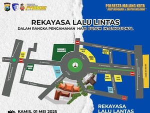 Ini Rekayasa Lalin Pengamanan Hari Buruh di Kota Malang