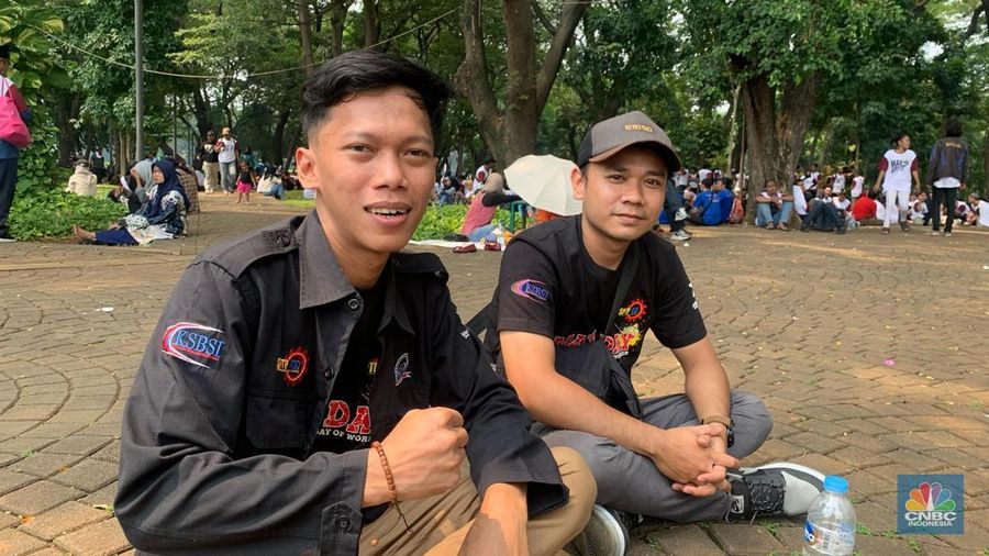 Yusuf Nugeraha, buruh di pabrik di Karawang. (CNBC Indonesia/Fergi Nadira)