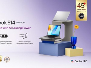 ASUS Vivobook S14: Laptop AI 45+ TOPS Ringan, Tangguh, dan Tahan Seharian