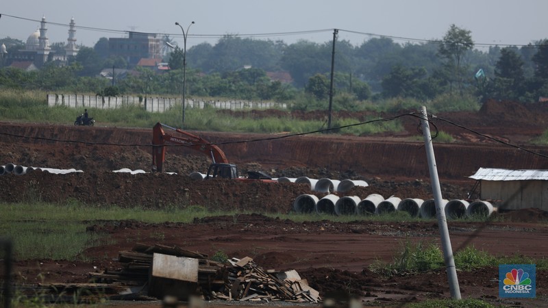 Suasana pembangunan Stasiun Jatake yang berada di jalur Commuter Line Tanah Abang–Rangkasbitung, Senin (5/5/2025). (CNBC Indonesia/Tri Susilo) Suasana pembangunan Stasiun Jatake yang berada di jalur Commuter Line Tanah Abang–Rangkasbitung, Senin (5/5/2025). (CNBC Indonesia/Tri Susilo)