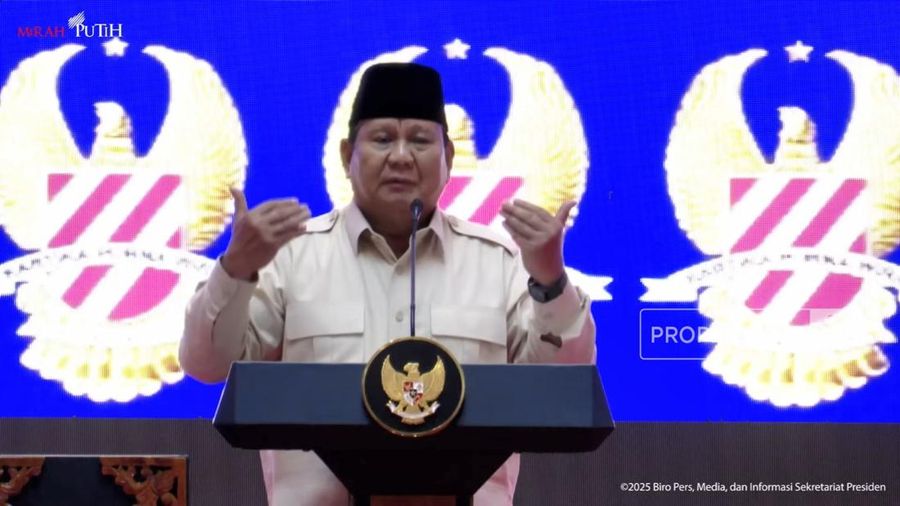 Presiden RI Prabowo Subianto menghadiri acara Halal Bihalal bersama Purnawirawan TNI di Balai Kartini, Jakarta, pada Selasa (6/5) sore.