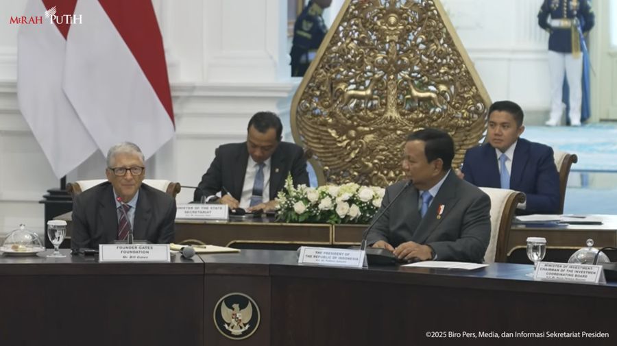 Pertemuan Presiden Prabowo dengan Bill Gates dan Filantropis Indonesia, Rabu (7/5/2025). (Tangkapan Layar Youtube Sekretariat Presiden)