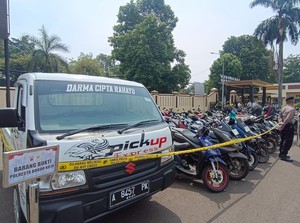 Penampakan Motor-Mobil Rampasan Mata Elang di Bogor Disita Polisi
