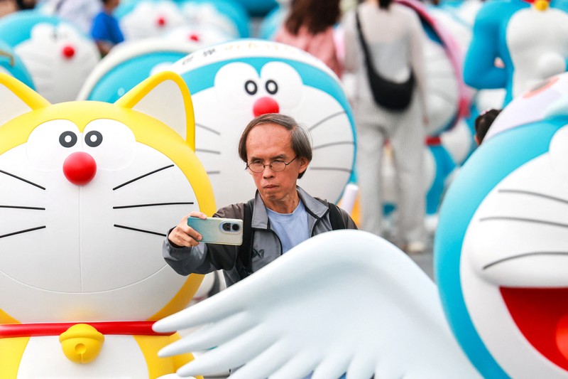 Pameran tur '100% DORAEMON & FRIENDS' di Bangkok, Thailand. (REUTERS/Athit Perawongmetha)