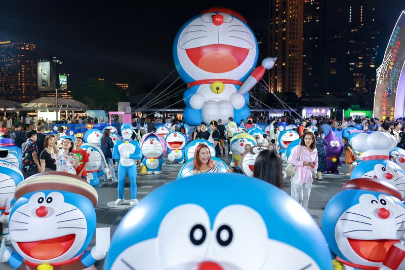 Pameran tur '100% DORAEMON & FRIENDS' di Bangkok, Thailand. (REUTERS/Athit Perawongmetha)