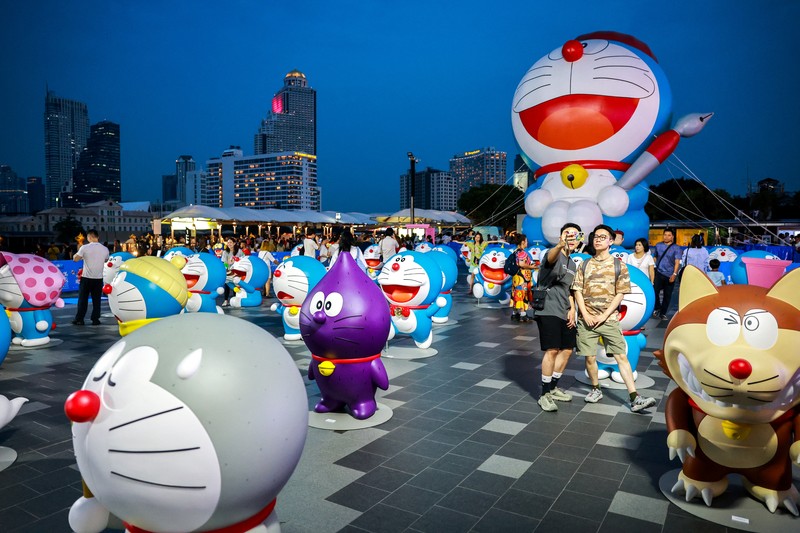 Pameran tur '100% DORAEMON & FRIENDS' di Bangkok, Thailand. (REUTERS/Athit Perawongmetha)