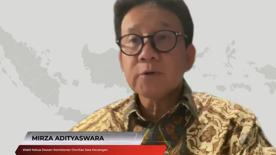 Wakil Ketua Komisioner Otoritas Jasa Keuangan (OJK), Mirza Adityaswara saat konferensi pers Asesmen Sektor Jasa Keuangan dan Kebijakan OJK hasil RDKB April 2025. (YouTube/Otoritas Jasa Keuangan)