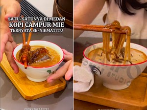 Unik! Di Medan Ada Kopi Susu Gula Aren Dicampur Mie