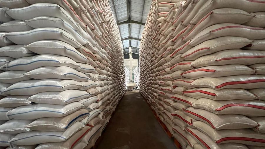 Stok beras di gudang Bulog. (Dok. Kementan)
