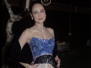 Momen Emosional Luna Maya Lihat Gaun Resepsi Bergambar Lukisan Ayah
