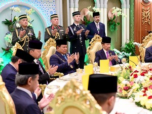 Momen Santap Siang Prabowo-Sultan Hassanal Bolkiah Diiringi Lagu Daerah RI