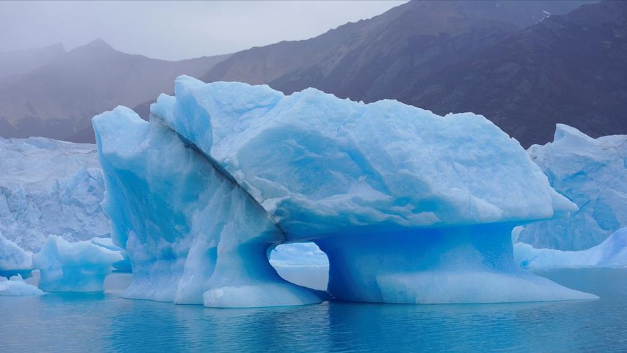 A combination of screengrabs from video shows ice calving off the Perito Moreno glacier into the Lago Argentino (Argentine Lake), in the Parque Nacional Los Glaciares, near the city of El Calafate in the Patagonian province of Santa Cruz, Argentina April 21, 2025. Reuters TV/via REUTERS