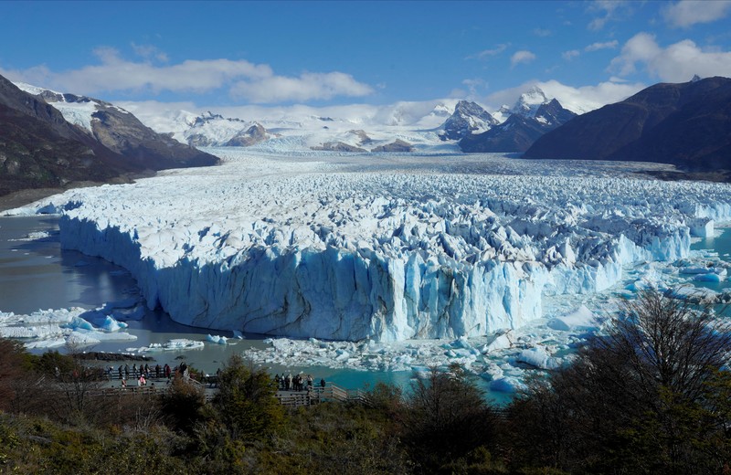 A combination of screengrabs from video shows ice calving off the Perito Moreno glacier into the Lago Argentino (Argentine Lake), in the Parque Nacional Los Glaciares, near the city of El Calafate in the Patagonian province of Santa Cruz, Argentina April 21, 2025. Reuters TV/via REUTERS