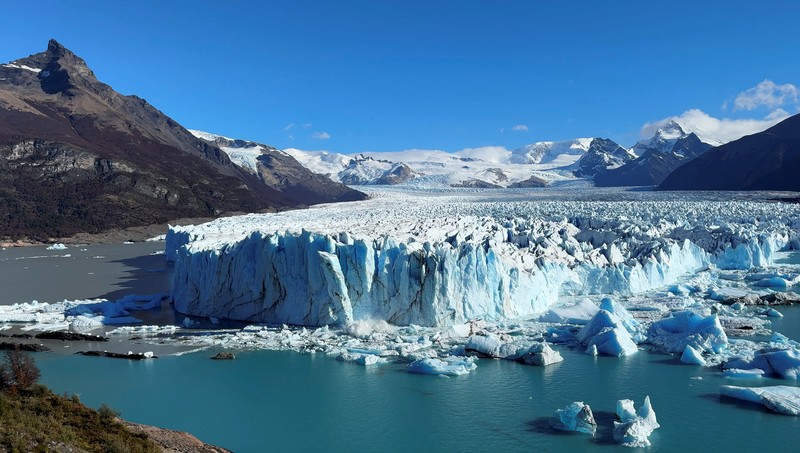 A combination of screengrabs from video shows ice calving off the Perito Moreno glacier into the Lago Argentino (Argentine Lake), in the Parque Nacional Los Glaciares, near the city of El Calafate in the Patagonian province of Santa Cruz, Argentina April 21, 2025. Reuters TV/via REUTERS