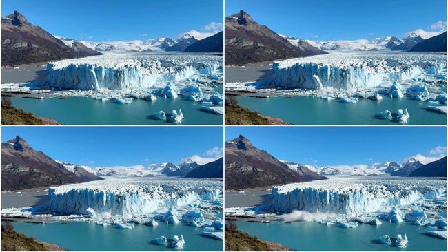 Menegangkan! Detik-Detik Runtuhnya Gletser Perito Moreno