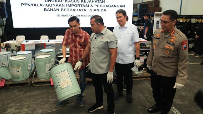 6.000 Drum Sianida Ilegal Diamankan, Ternyata Buat Tambang Emas Ilegal