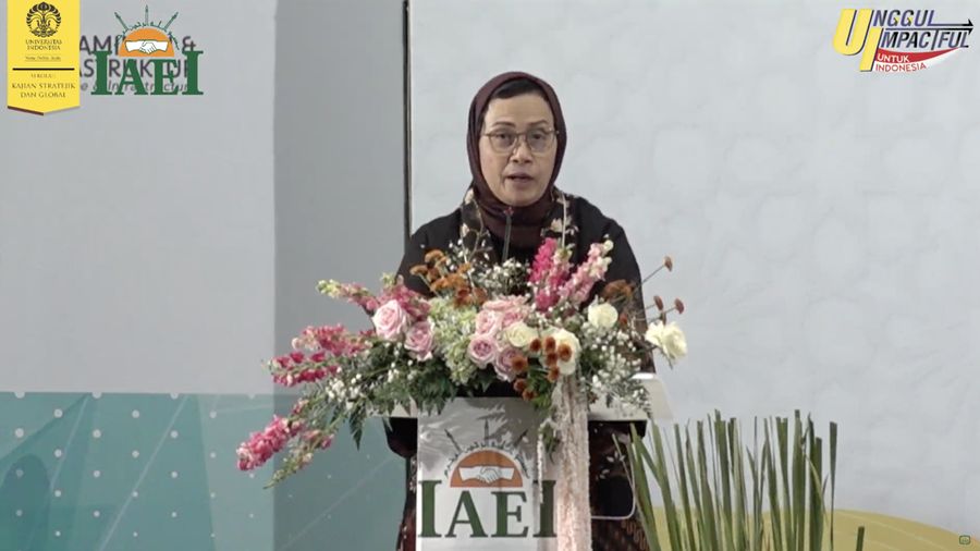 Menteri Keuangan Sri Mulyani di acara Sarasehan Ekonom Islam Indonesia: Refleksi Peran IAEI dalam Pembangunan Ekonomi Nasional. (Tangkapan Layar Youtube IAEI TV)