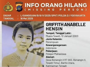 Mahasiswi Asal Kalteng Hilang di Jogja, Sudah Sebulan Absen Kuliah