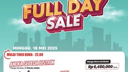 Sepeda Listrik di Transmart Full Day Diskon!