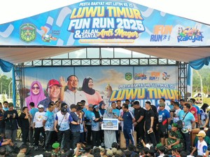 Gubernur Sulsel Beri Hadiah Umrah-Beasiswa Saat Fun Run Lutim dan Anti Mager