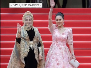 Gaya Heboh Syahrini di Hari ke-2 Cannes Film Festival, Wajah Ditutup Veil Emas