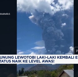 Video: Gunung Lewotobi Laki-Laki Erupsi, Status Naik ke Level Awas!