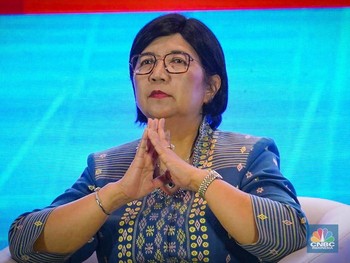 Deputi Gubernur Senior Bank Indonesia (BI) Destry Damayanti dalam Outlook Ekonomi DPR di Jakarta, Selasa (20/5/2025). (CNBC Indonesia/Tias Budiarto)
