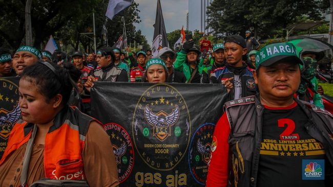 Penampakan Ojol Demo Turun ke Jalan, Ini Tuntutannya