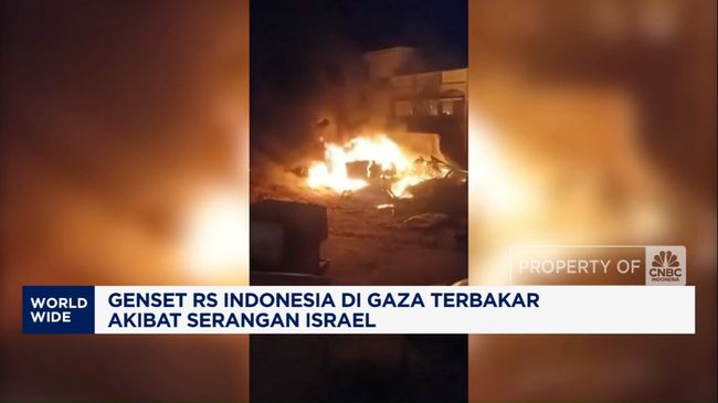 Video: Diserang Israel, Genset RS Indonesia di Gaza Terbakar