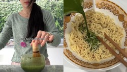 Nyeleneh! Jessica Jane Masak Ayam Goreng dan Mie Instan Pakai Matcha