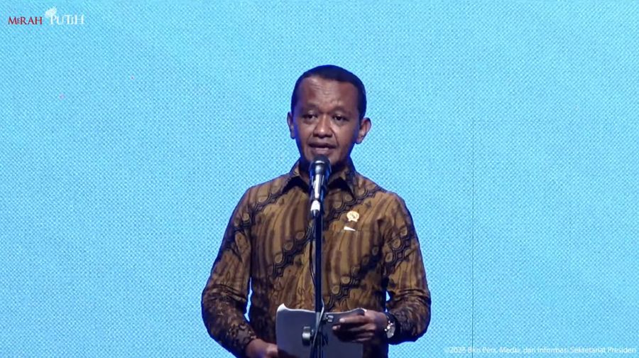 Menteri Energy dan Sumber Daya Mineral, ESDM, Bahlil Lahadalia di acara Peresmian Pembukaan Konvensi dan Pameran Tahunan ke-49 IPA, Tangerang, 21 Mei 2025.