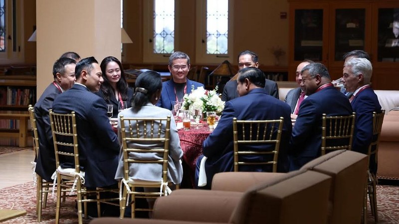 Menteri Koordinator Bidang Infrastruktur dan Pembangunan Kewilayahan, Agus Harimurti Yudhoyono (AHY), hadir sebagai keynote speaker dalam acara Southeast Asia Summit on Prosperity and Sustainability di Stanford University, California, Amerika Serikat pada Selasa (19/5/2025). (Instagram/agusyudhoyono)